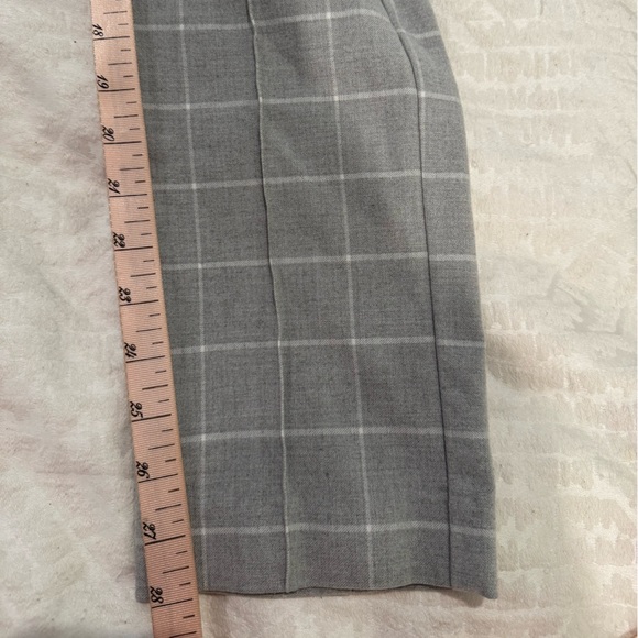 DREW Gray Plaid windowpane Trousers side zip front seam flat front - Picture 6 of 7